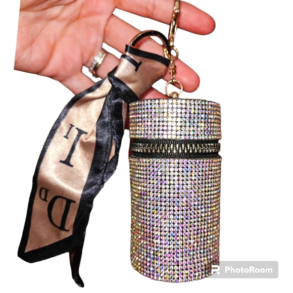 Pink Rhinestone KeyChain/Coin Bag - Picture 3 of 4